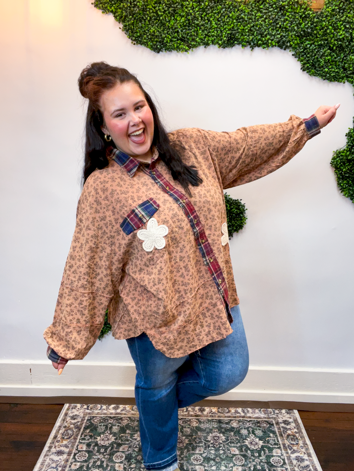 Easel | Pretty in Patches Floral Top