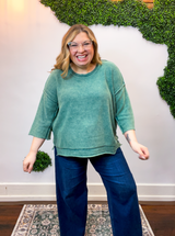 Weathered & Worn Sweater in Hunter Green