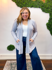 Cider Season Cardigan in Heather Grey