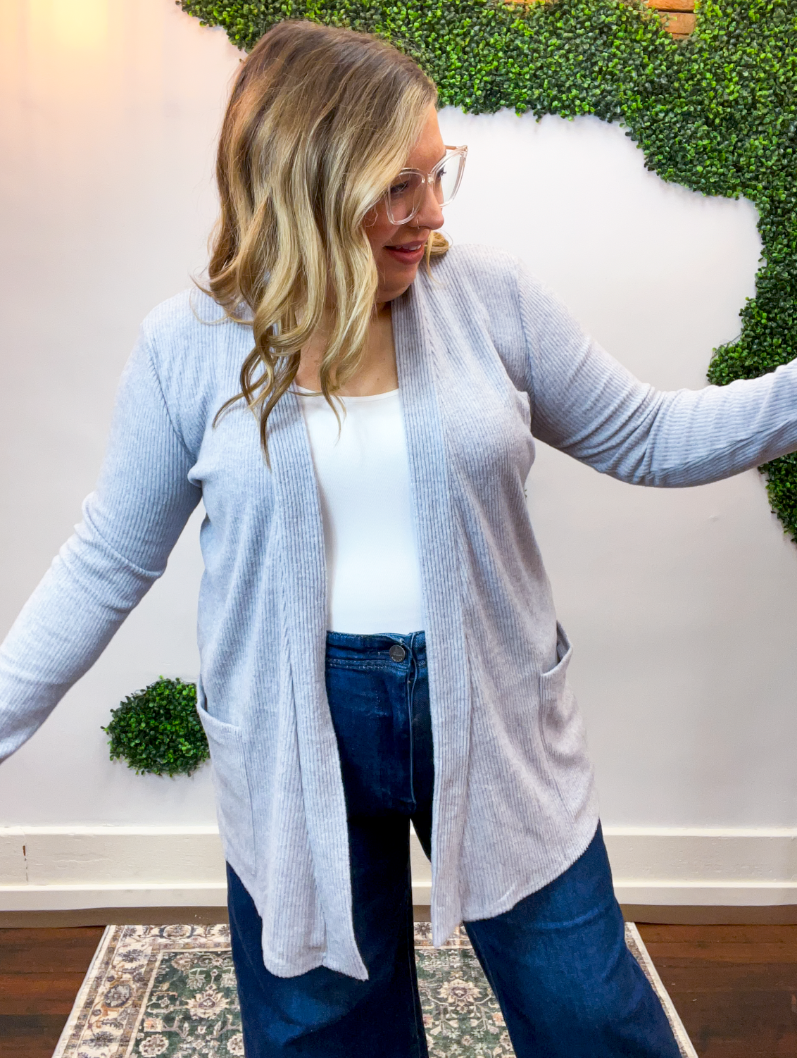 Cider Season Cardigan in Heather Grey