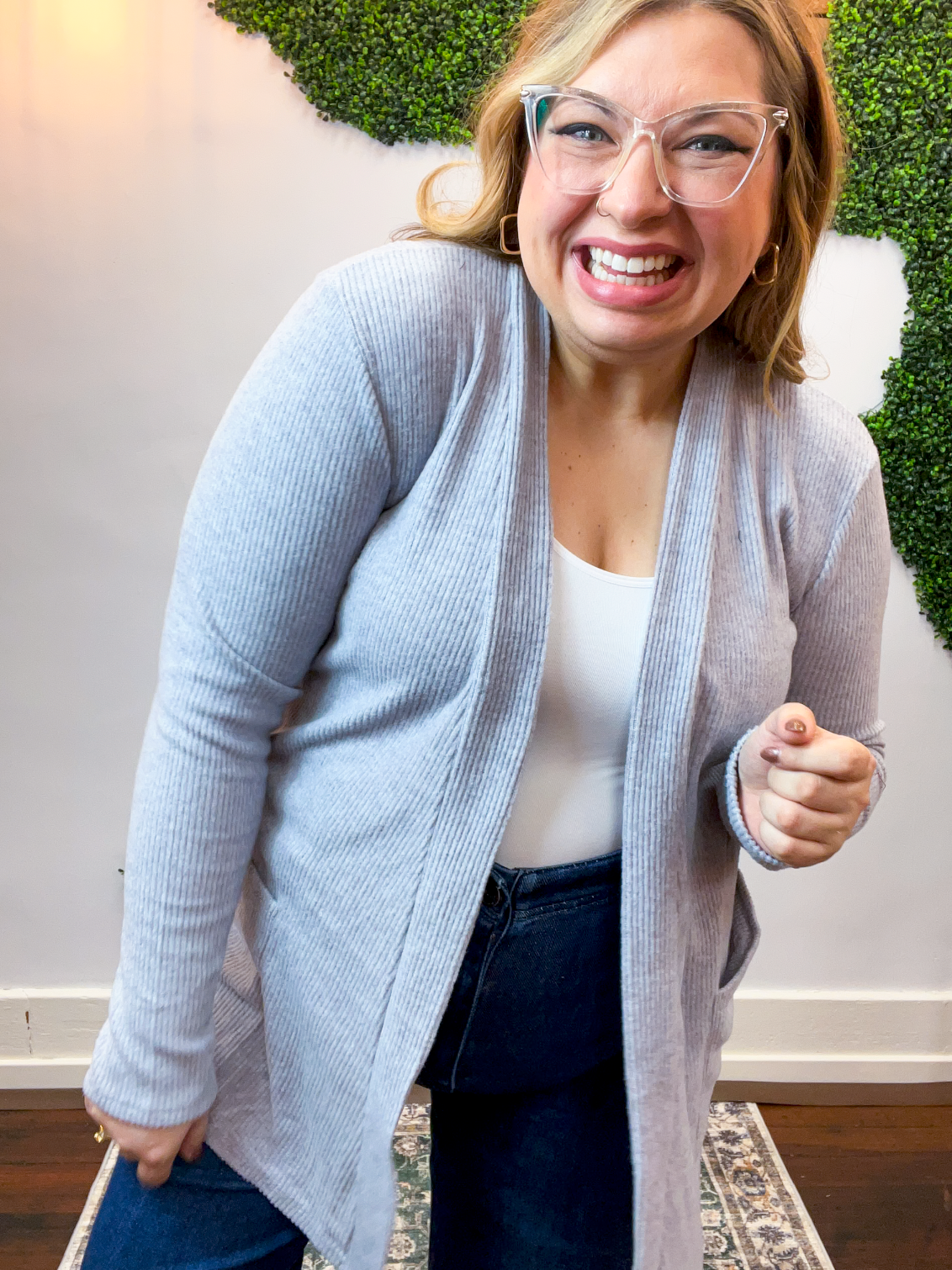Cider Season Cardigan in Heather Grey