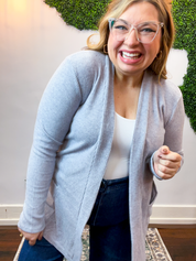 Cider Season Cardigan in Heather Grey