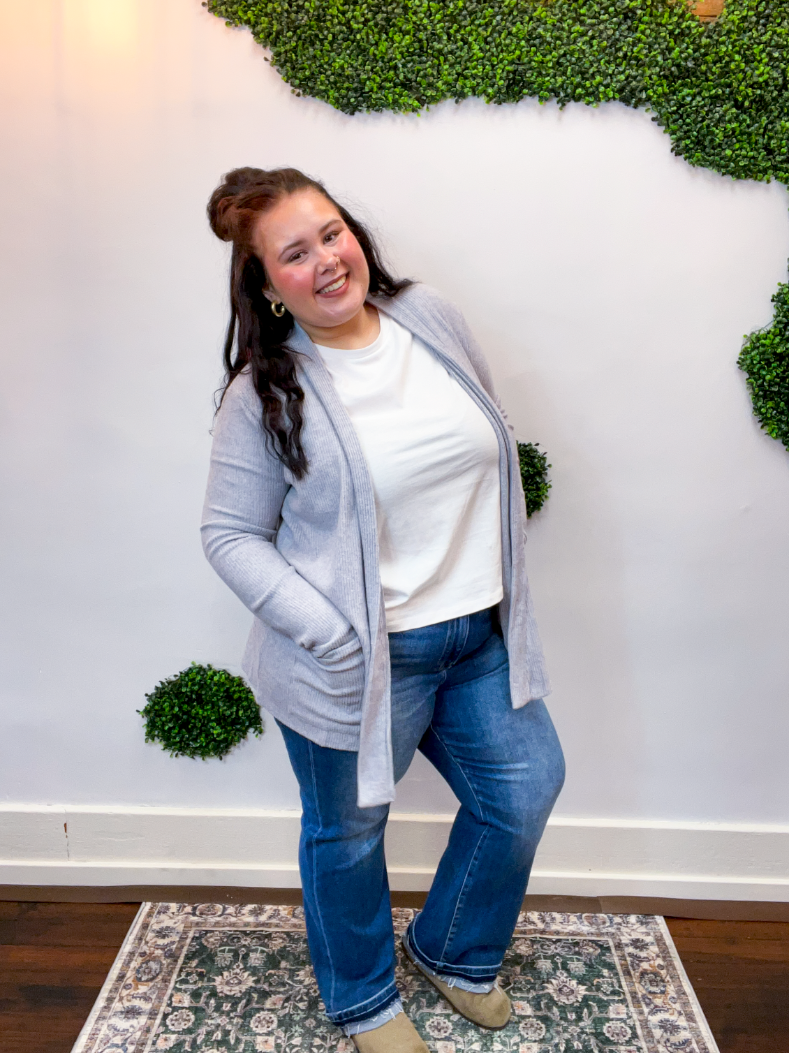 Cider Season Cardigan in Heather Grey