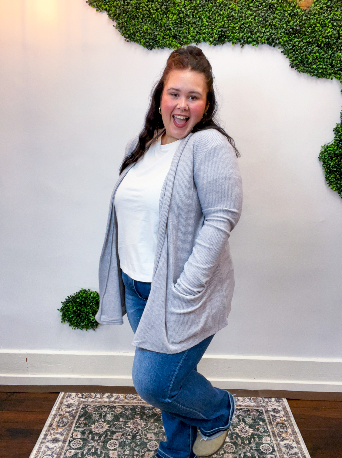 Cider Season Cardigan in Heather Grey