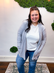 Cider Season Cardigan in Heather Grey