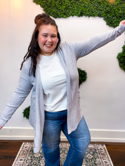 Cider Season Cardigan in Heather Grey