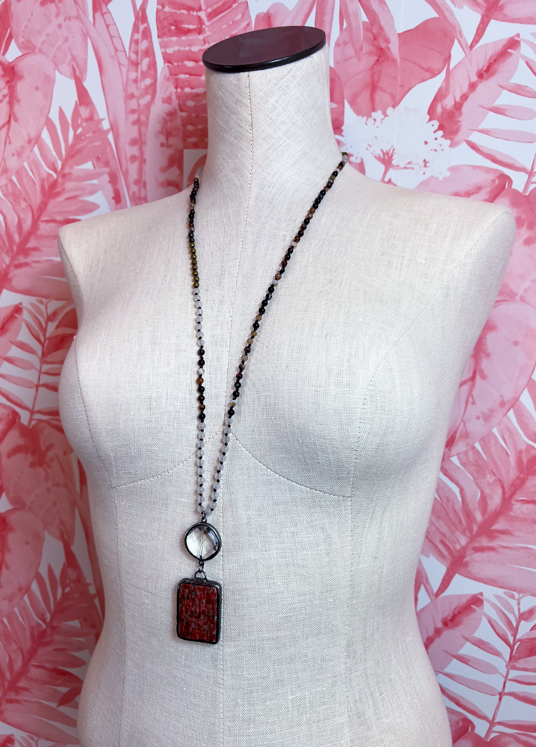 Rustic Jewel Pendant Necklace *Final Sale*