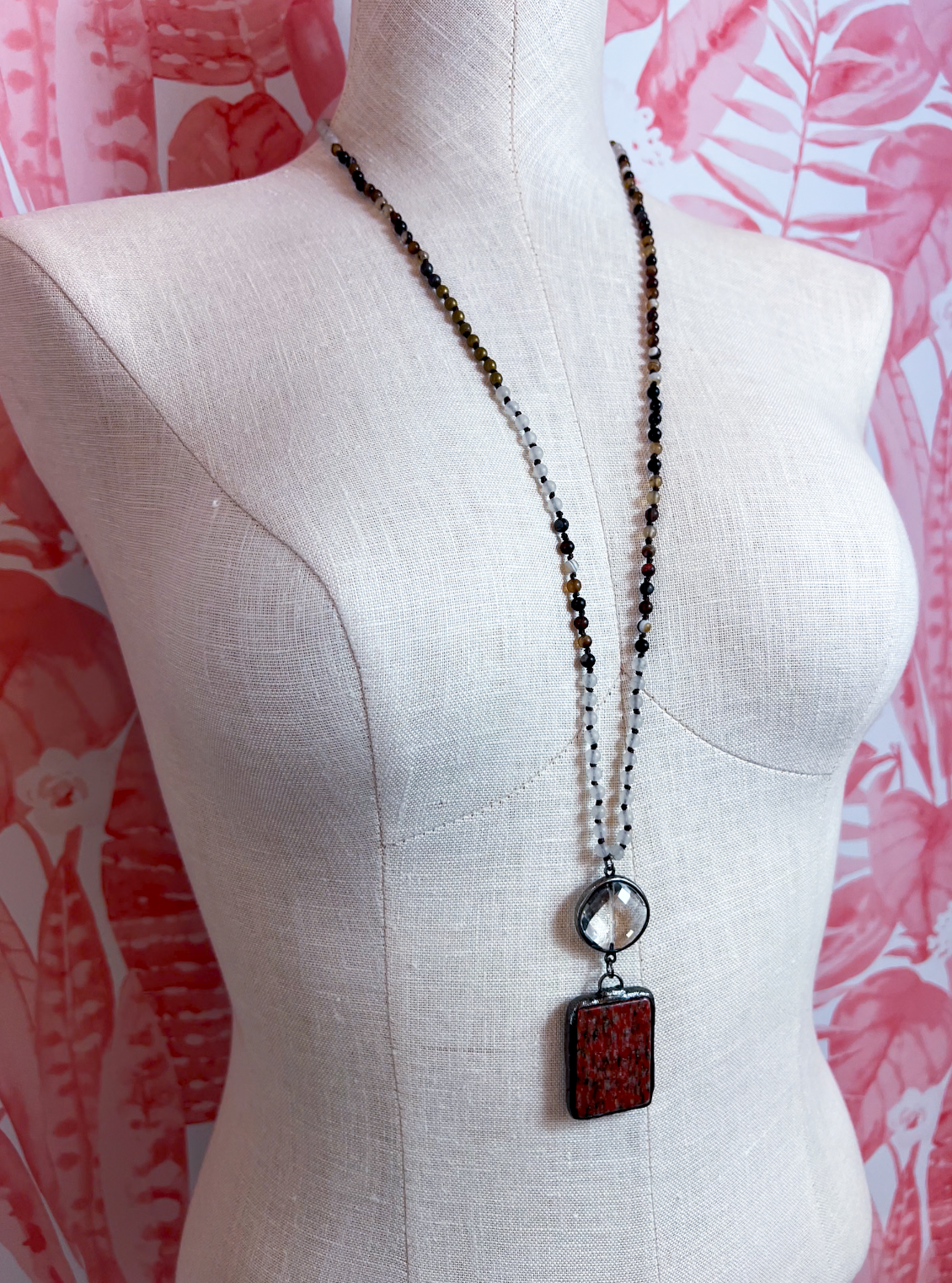 Rustic Jewel Pendant Necklace *Final Sale*