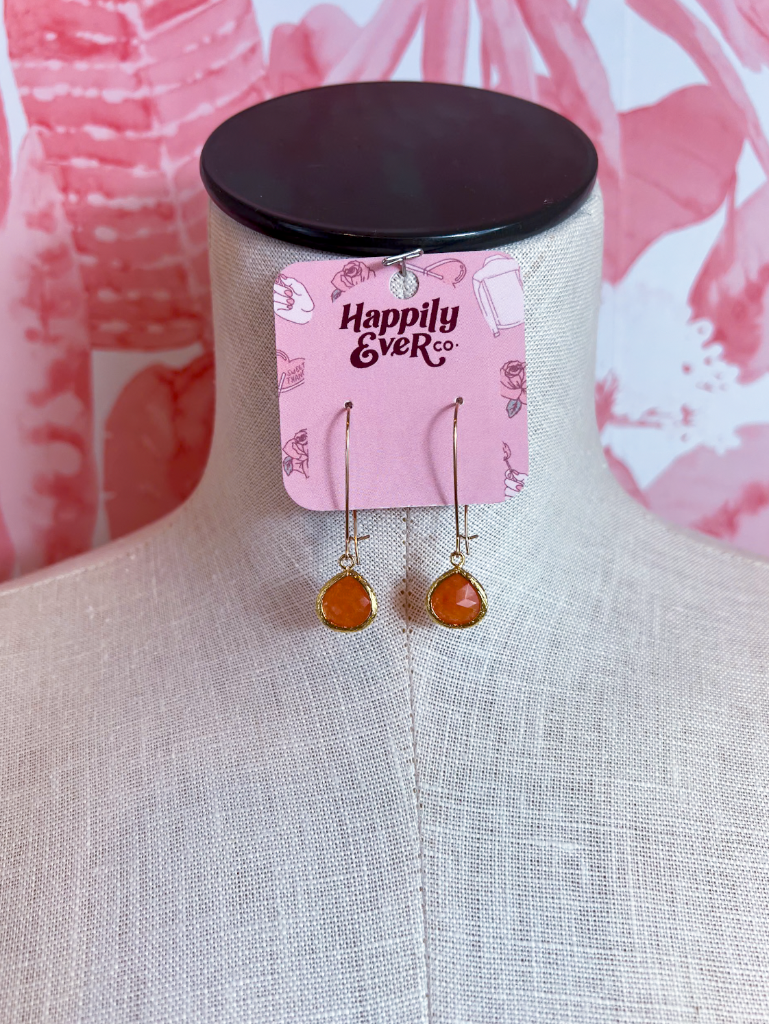 Amber Glow Drop Earrings *Final Sale*