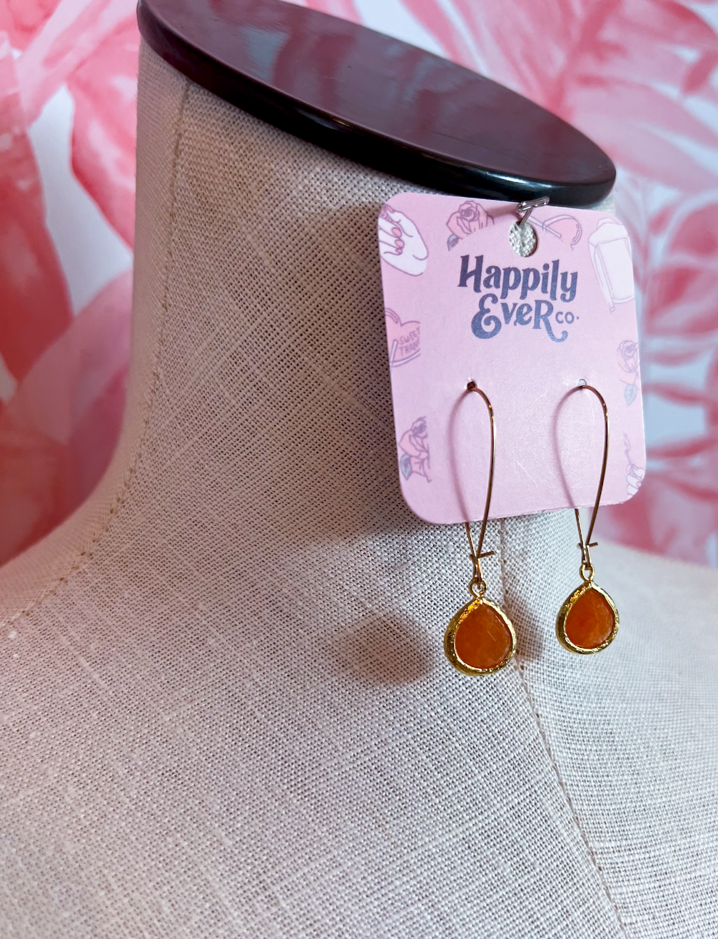 Amber Glow Drop Earrings *Final Sale*