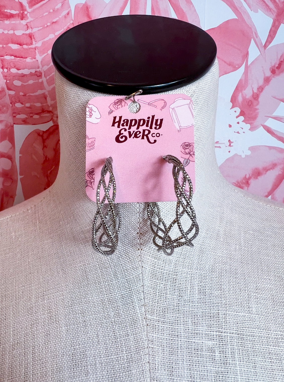 Twisted Sparkle Hoop Earrings *Final Sale*