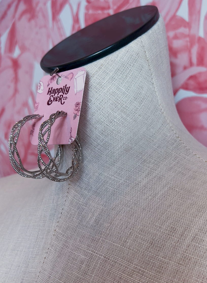 Twisted Sparkle Hoop Earrings *Final Sale*