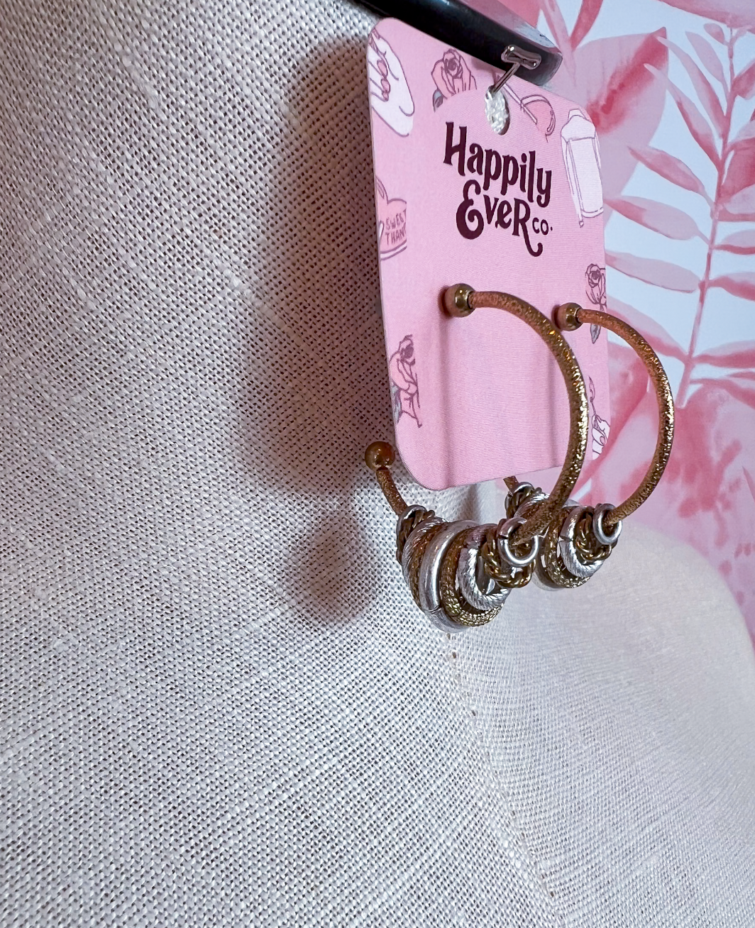 Charm Stack Hoop Earrings  *Final Sale*