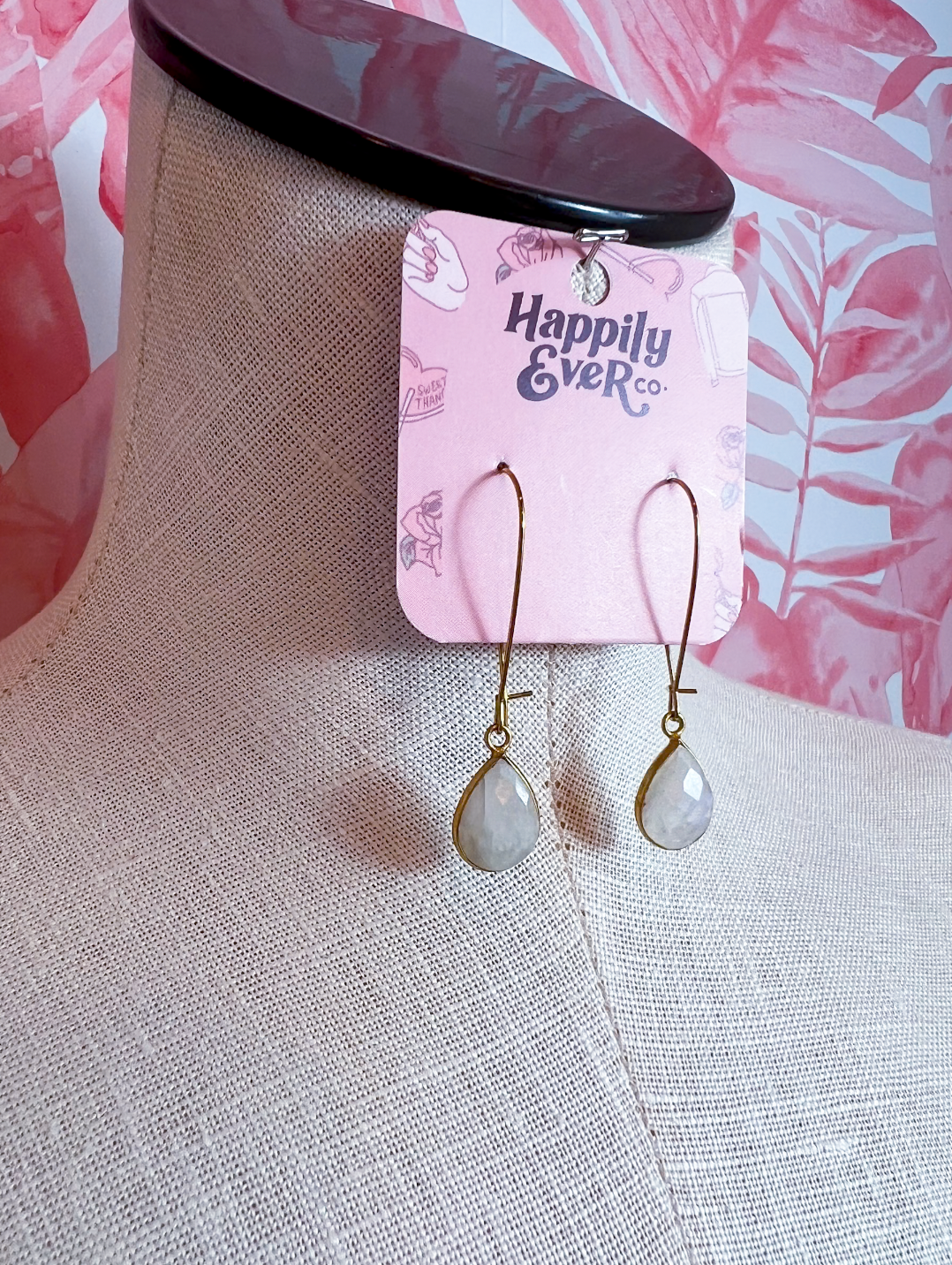 Moonstone Glow Drop Earrings *Final Sale*