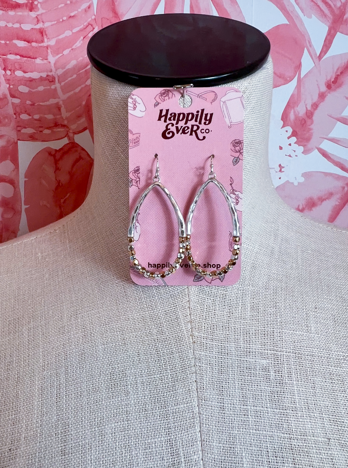 Two Tone Teardrop Earrings *Final Sale*