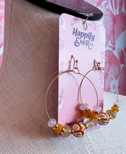 Confetti Bead Hoop Earrings in Brown *Final Sale*