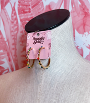 Rainbow Gem Hoop Earrings *Final Sale*