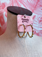 Rainbow Gem Hoop Earrings *Final Sale*