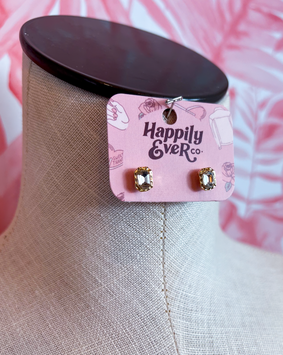 Crystal Clear Stud Earrings *Final Sale*