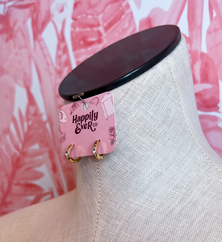 Marquise Sparkle Huggie Hoops *Final Sale*