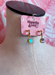 Iridescent Charm Huggie Hoops *Final Sale*
