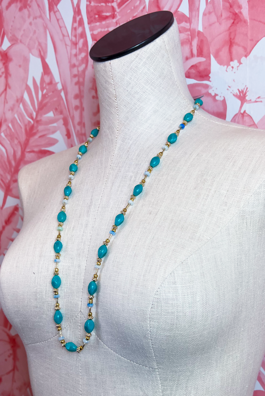 Beaded Trail Necklace in Turquoise *Final Sale*