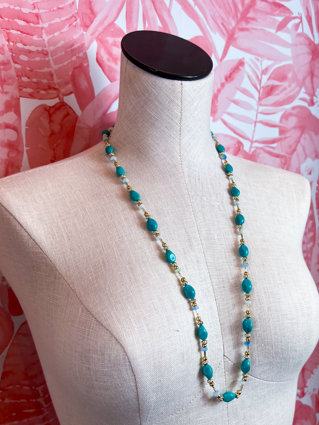 Beaded Trail Necklace in Turquoise *Final Sale*