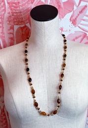 Beaded Trail Necklace in Brown *Final Sale*