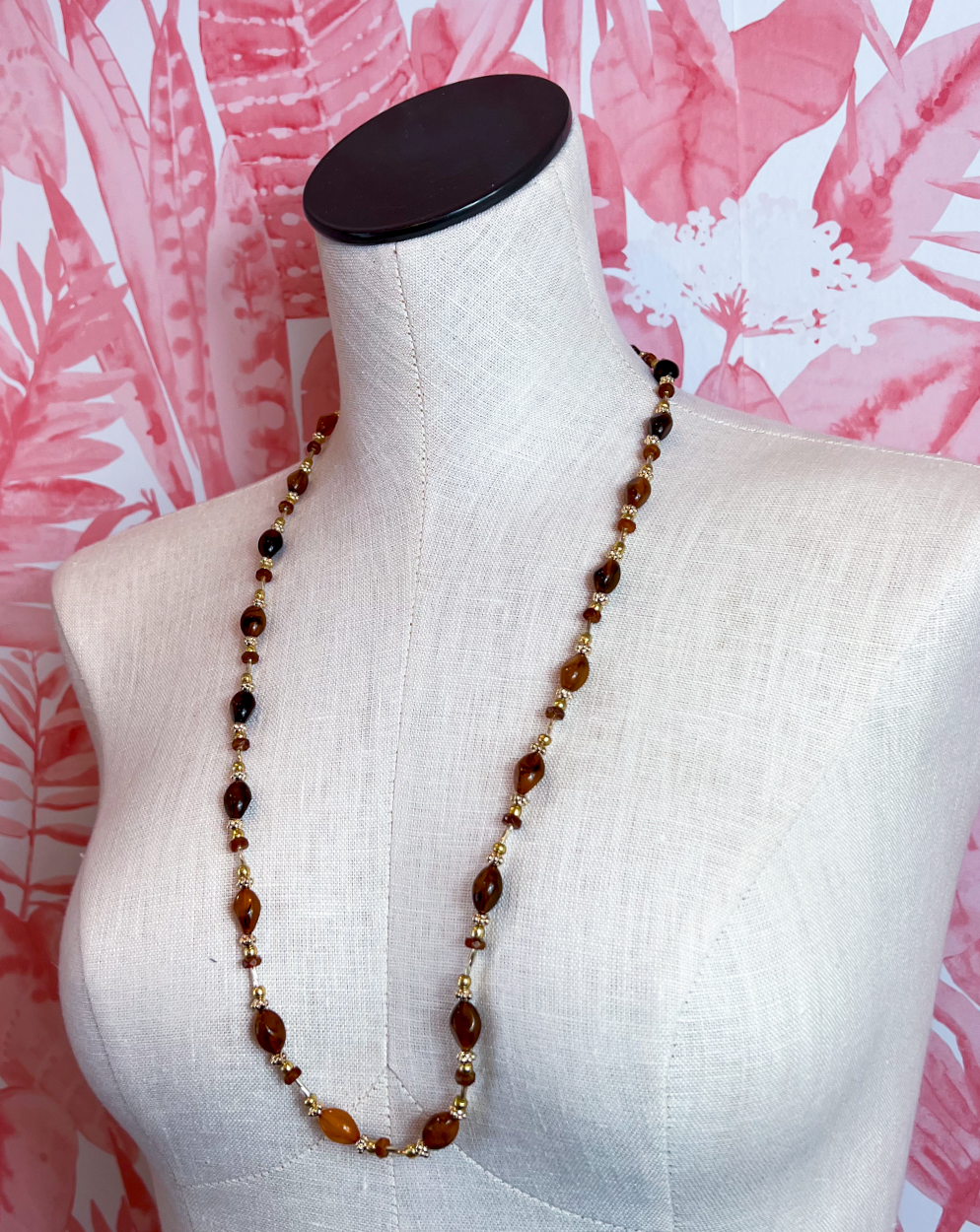 Beaded Trail Necklace in Brown *Final Sale*