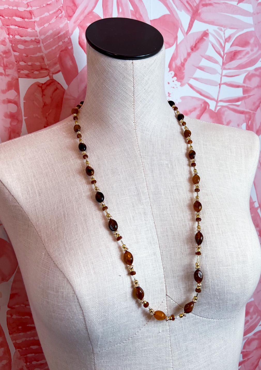 Beaded Trail Necklace in Brown *Final Sale*