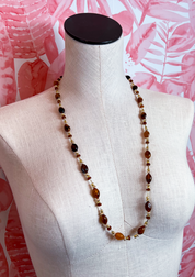 Beaded Trail Necklace in Brown *Final Sale*