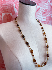 Beaded Trail Necklace in Brown *Final Sale*