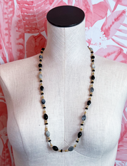 Beaded Trail Necklace in Black  *Final Sale*