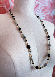 Beaded Trail Necklace in Black  *Final Sale*