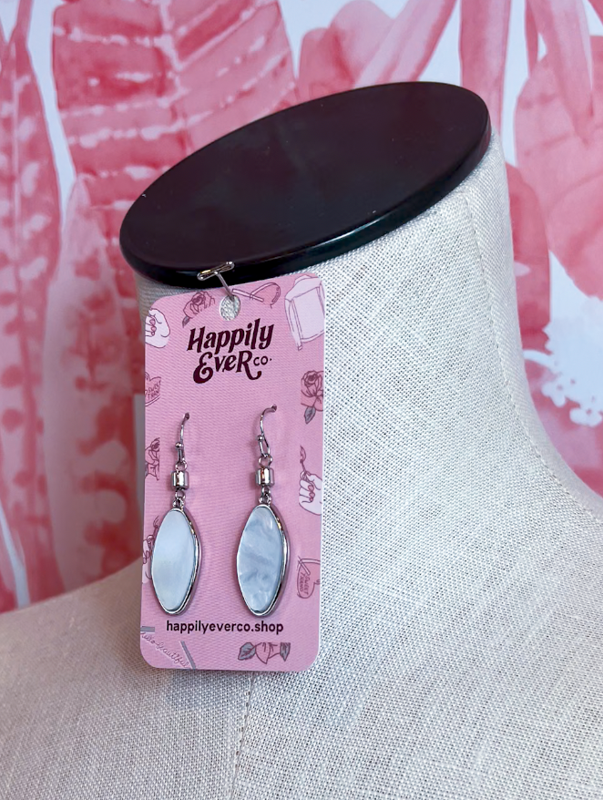 Mother of Pearl Oval Drops in Silver *Final Sale*