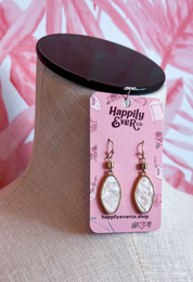 Mother of Pearl Oval Drops in Gold  *Final Sale*