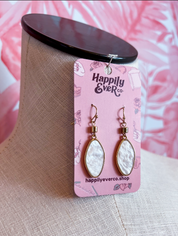 Mother of Pearl Oval Drops in Gold  *Final Sale*