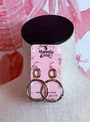 Double Circle Drop Earrings in Gold  *Final Sale*