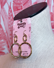 Double Circle Drop Earrings in Gold  *Final Sale*