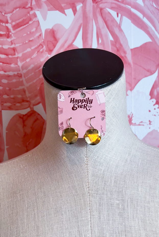 Golden Disc Drop Earrings  *Final Sale*
