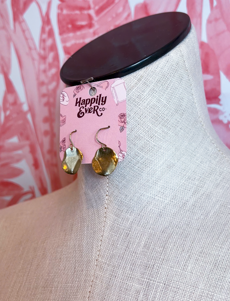 Golden Disc Drop Earrings  *Final Sale*