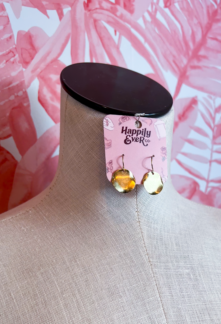 Golden Disc Drop Earrings  *Final Sale*