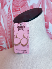 Faceted Bead Wire Hoop Earrings in Pink *Final Sale*