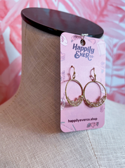 Faceted Bead Wire Hoop Earrings in Pink *Final Sale*