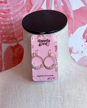 Faceted Bead Wire Hoop Earrings in White *Final Sale*