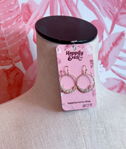 Faceted Bead Wire Hoop Earrings in White *Final Sale*