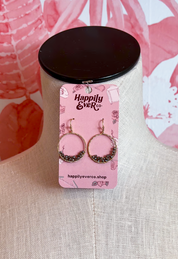 Faceted Bead Wire Hoop Earrings in Gray *Final Sale*