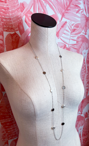 Pearl Station Necklace in Silver *Final Sale*