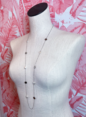 Pearl Station Necklace in Silver *Final Sale*