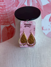 Hammered Double Teardrop Earrings in Gold *Final Sale*